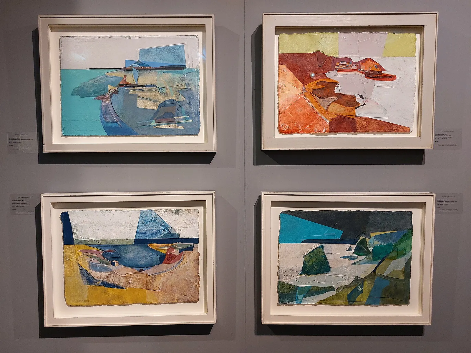 Framed paintings on a wall