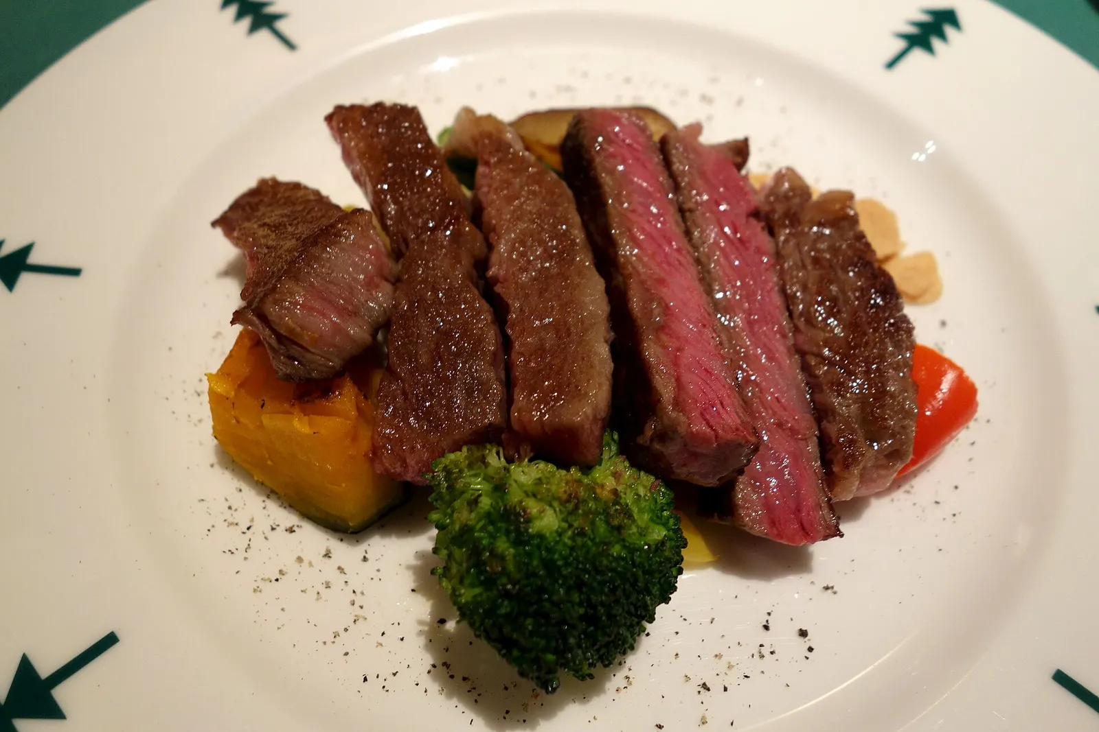 Sliced cooked beef steak