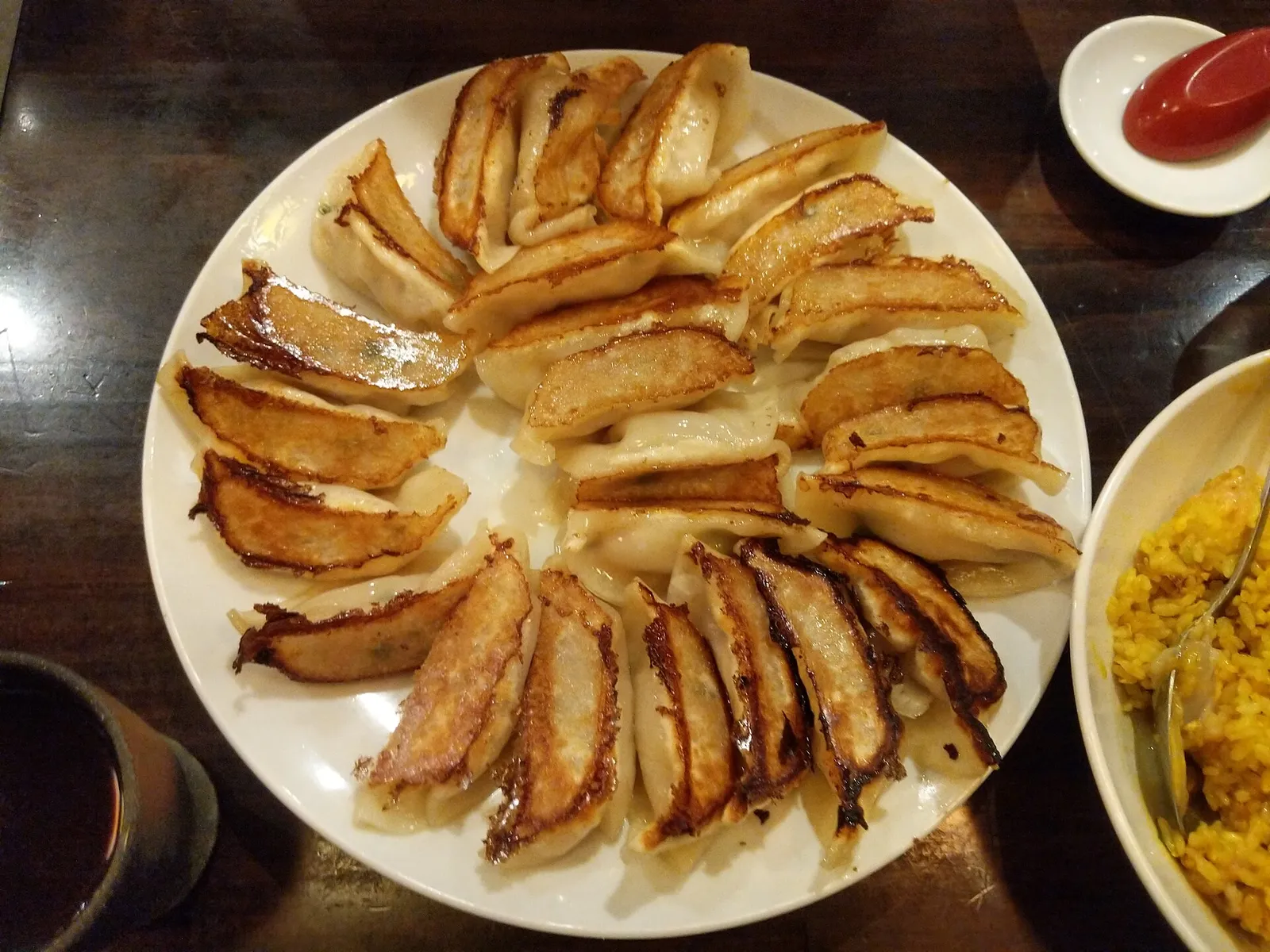 A plate of dumplings